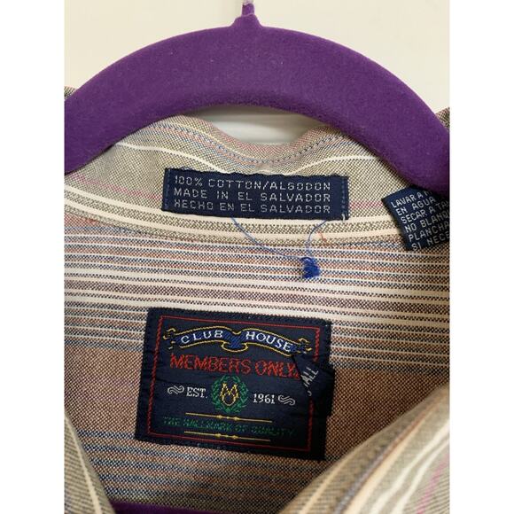 VTG Members only button down long sleeve collared striped 100% cotton 2XL Tall - Picture 6 of 9